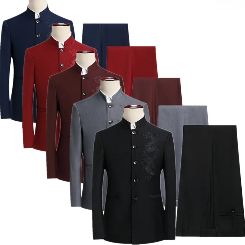 Women Formal Wear M&S - New Chinese men's suit two-piece set