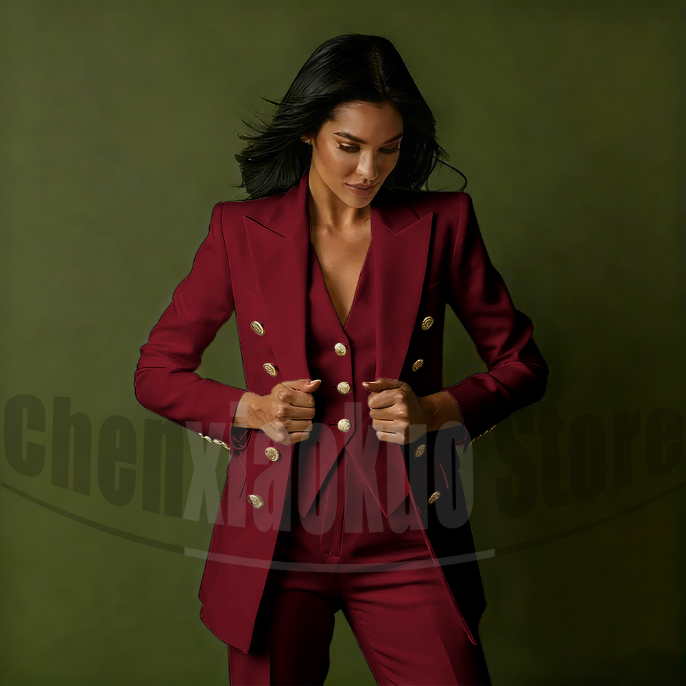 Women's Double Breasted Three  - Women'S Office Formal Wear For Ladies ulasan dan harga