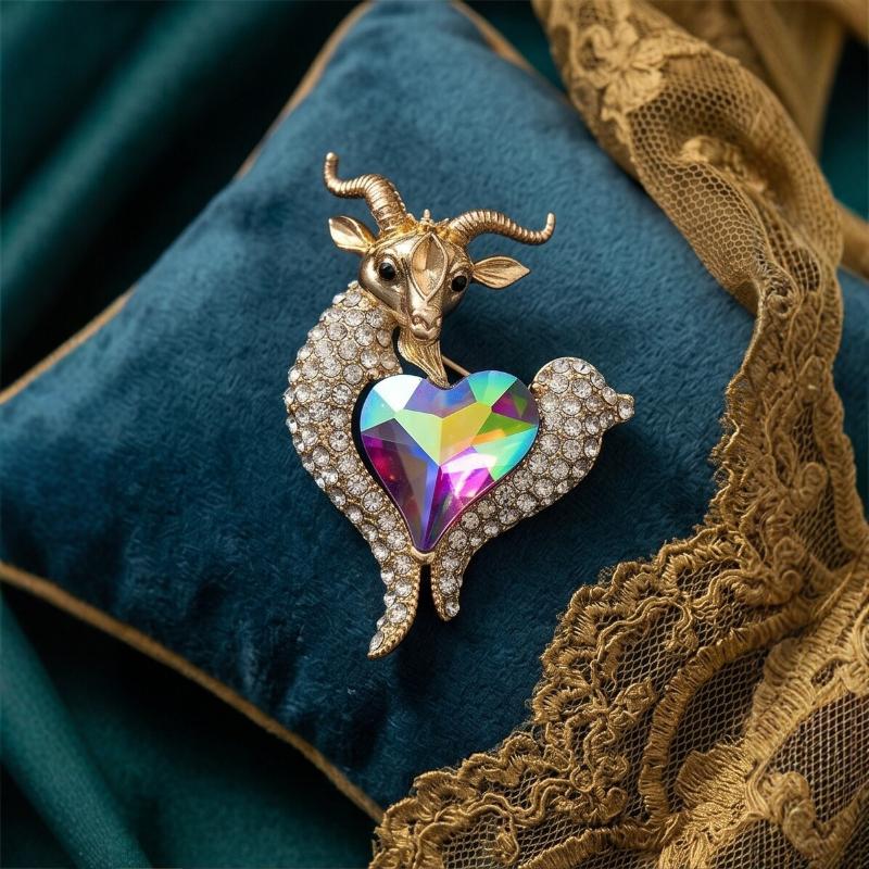Unique Rhinestone Goat Brooch  - Unique Women'S Formal Wear ulasan dan harga