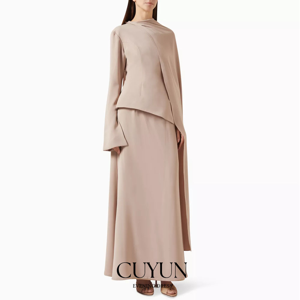 CUYUN Customized Khaki Modest  - Women'S Formal Wear For Wedding Guest ulasan dan harga
