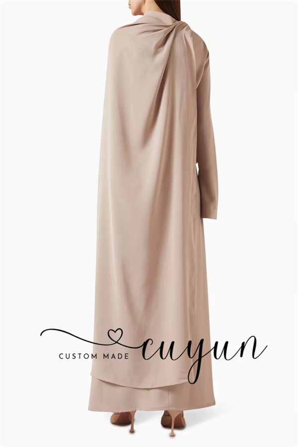 CUYUN Customized Khaki Modest  - Women'S Formal Wear For Wedding Guest ulasan dan harga