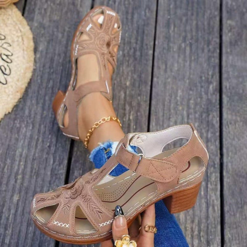Women's Sandals Mid Block Heel - Women Formal Wear Footwear ulasan dan harga
