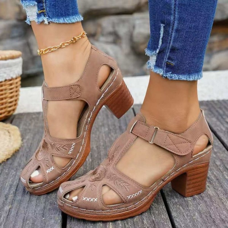 Women's Sandals Mid Block Heel - Women Formal Wear Footwear ulasan dan harga