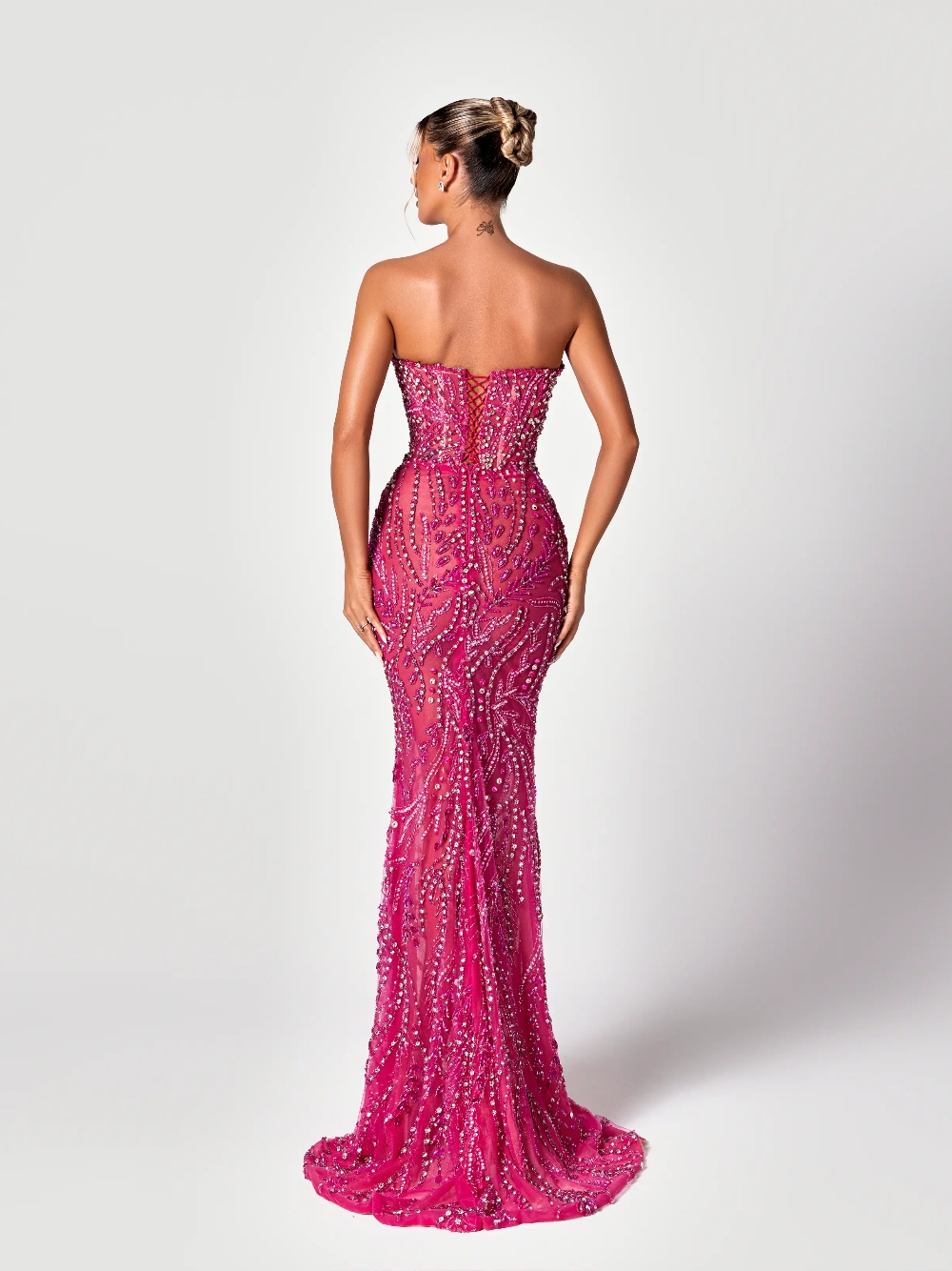 Fuchsia Cut Out Sweet Evening  - Formal Gala Wear Women ulasan dan harga