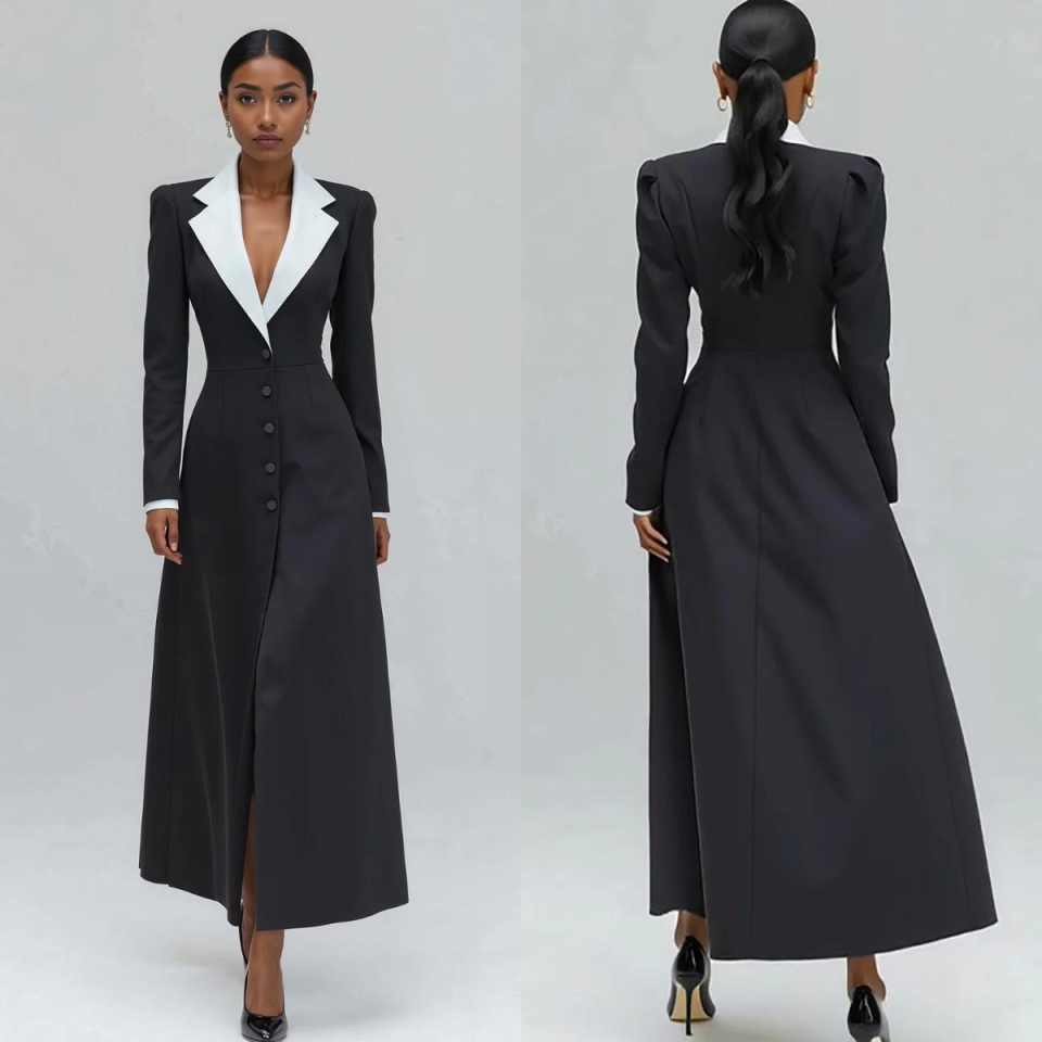 A Line Women Long Blazer Jacke - Women'S Formal Wear For Wedding Guest ulasan dan harga