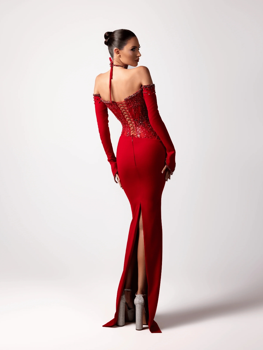 Red Sexy Halter Evening Dress  - Formal Gala Wear Women ulasan dan harga
