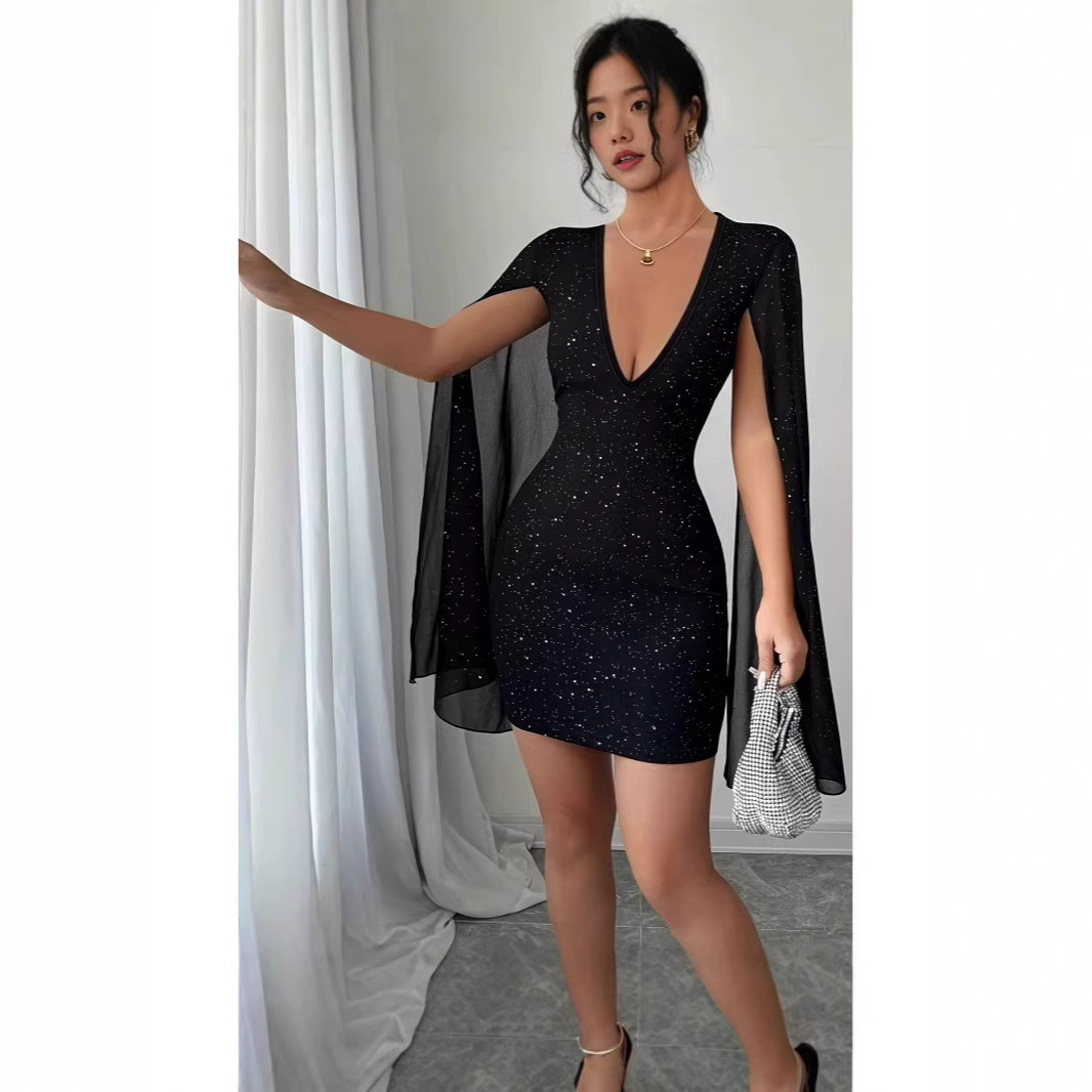 V Neck Bodycon Midi Dress Eleg - Formal Wear Women Us ulasan dan harga