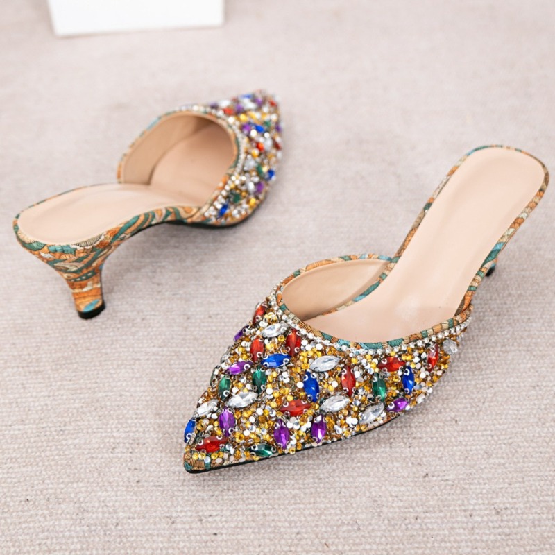Luxury Rhinestone Kitten Heel  - Kitten Heel Women ulasan dan harga