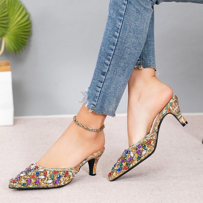 Luxury Rhinestone Kitten Heel  - Kitten Heel Women ulasan dan harga