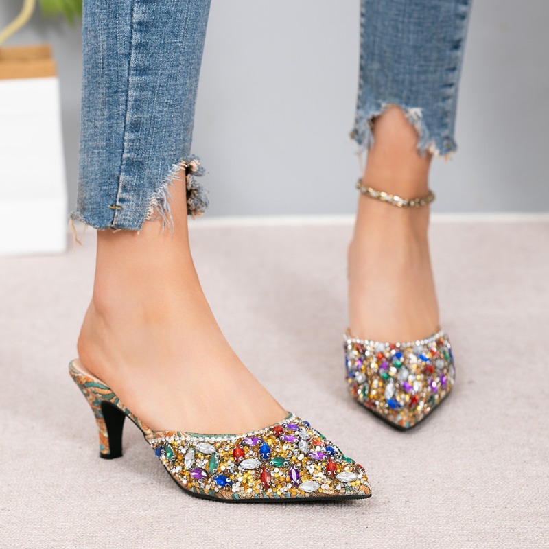 Luxury Rhinestone Kitten Heel  - Kitten Heel Women ulasan dan harga