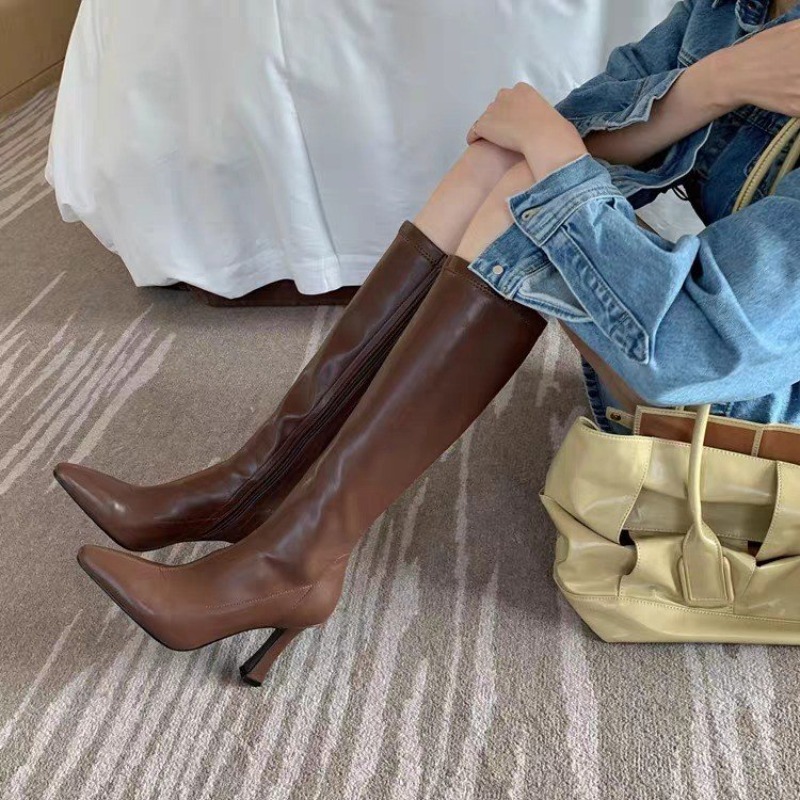 Women Knee High Boots Pointed  - Women Formal Wear Footwear ulasan dan harga