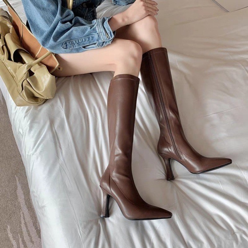 Women Knee High Boots Pointed  - Women Formal Wear Footwear ulasan dan harga
