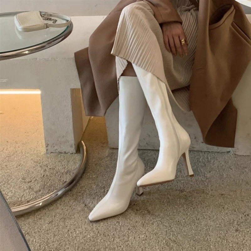 Women Knee High Boots Pointed  - Women Formal Wear Footwear ulasan dan harga