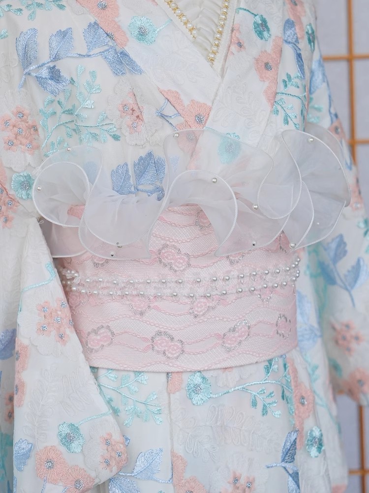 Lace-Trimmed Kimono Undergarme - Women'S Formal Traditional Wear ulasan dan harga