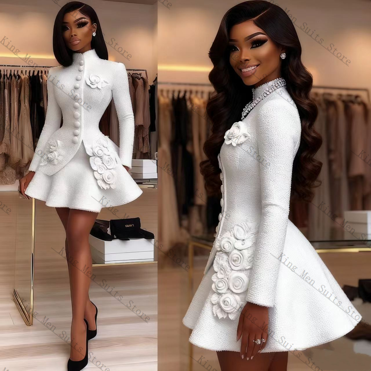 Luxury White Women Suit Set 2  - Women'S Formal Wear For Wedding Guest ulasan dan harga
