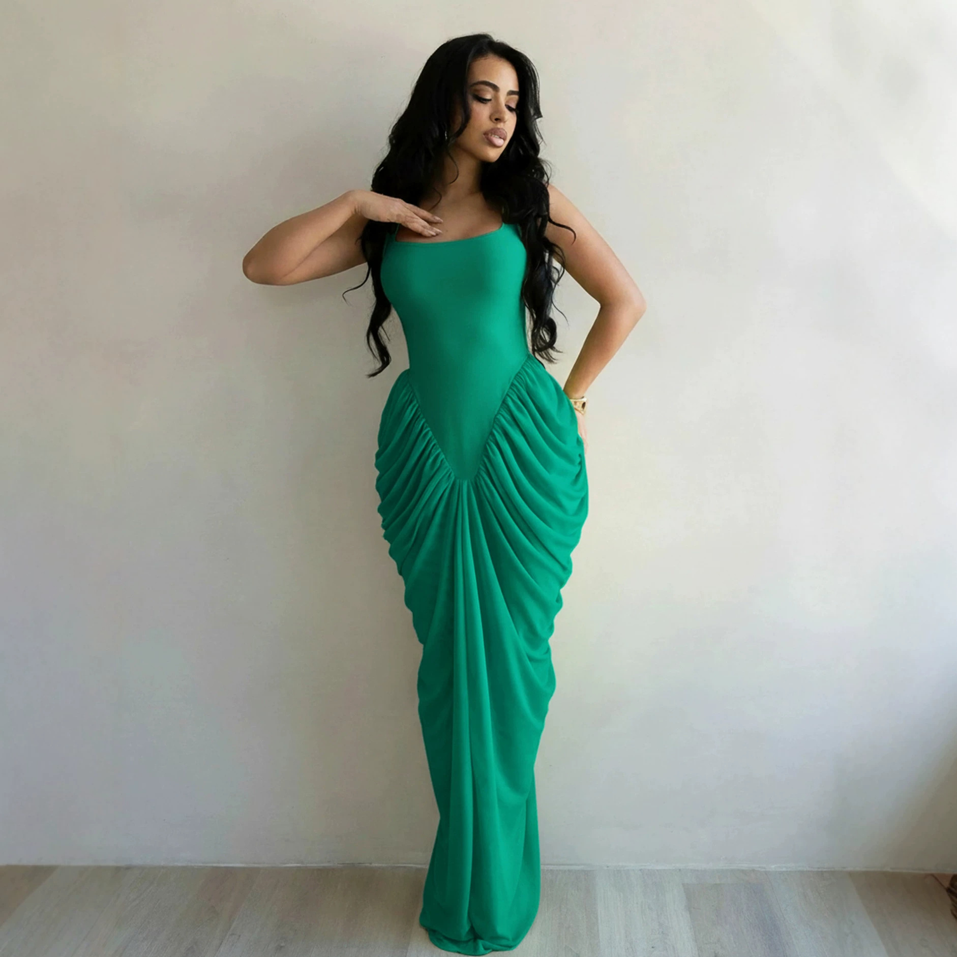Long Dress Women Gown Dresses  - Wrap Dress Work ulasan dan harga