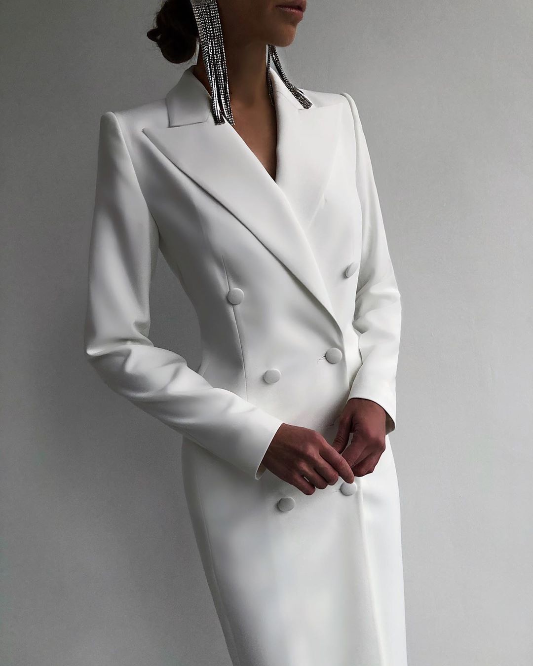Customized White Double Breast - Women Formal Wear M&S ulasan dan harga
