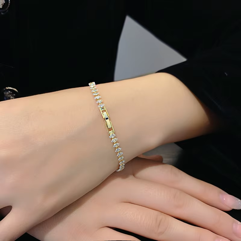 Dainty Gold CZ Bracelet – Wome - Formal Gala Wear Women ulasan dan harga