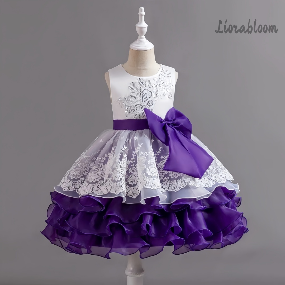 Girls' Dress With Large Bow Sl - Formal Wear Women Us ulasan dan harga