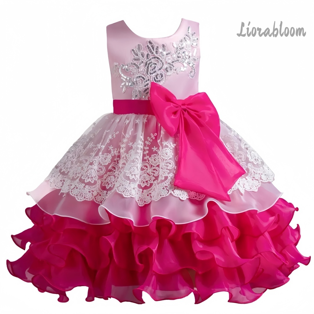 Girls' Dress With Large Bow Sl - Formal Wear Women Us ulasan dan harga