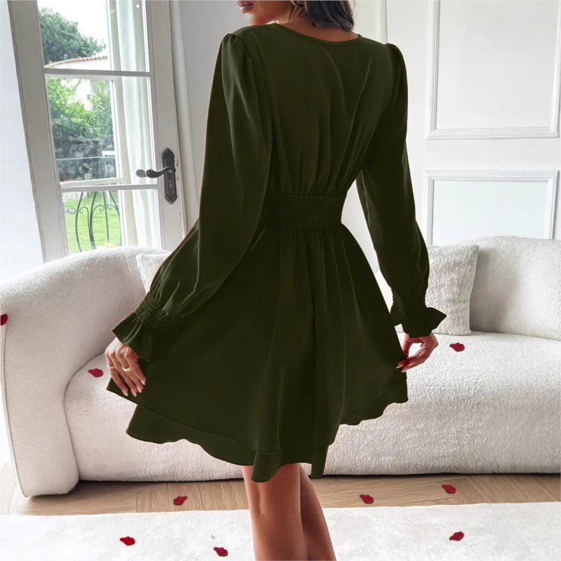 Dresses 2025 Woman Clothing V  - Wrap Dress Work ulasan dan harga
