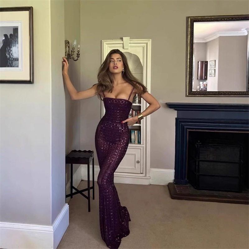 Purple Crystal Women Prom Dres - Women Formal Wear With Skirt ulasan dan harga