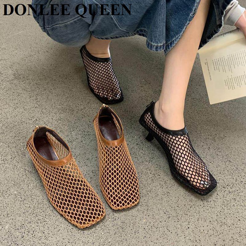 Vintage Mesh Square Toe Mule S - Kitten Heel Women ulasan dan harga