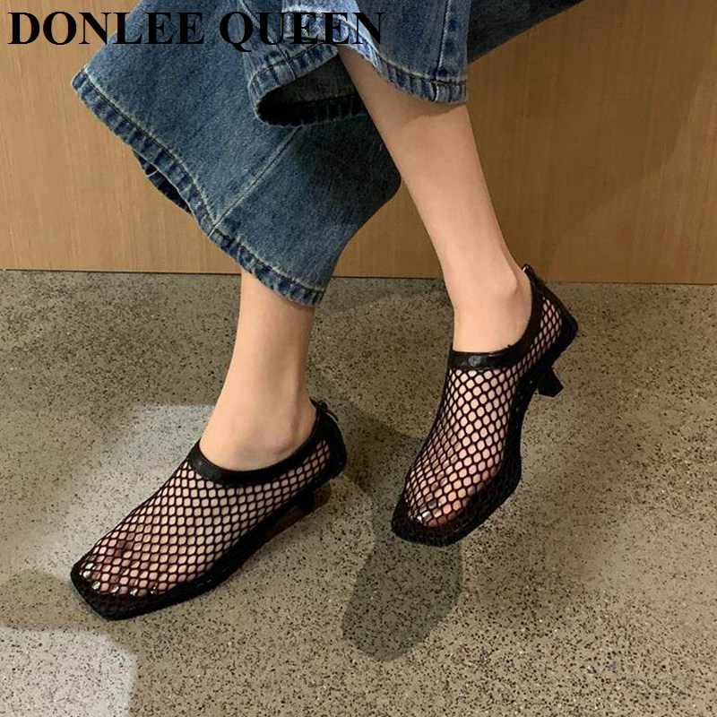 Vintage Mesh Square Toe Mule S - Kitten Heel Women ulasan dan harga