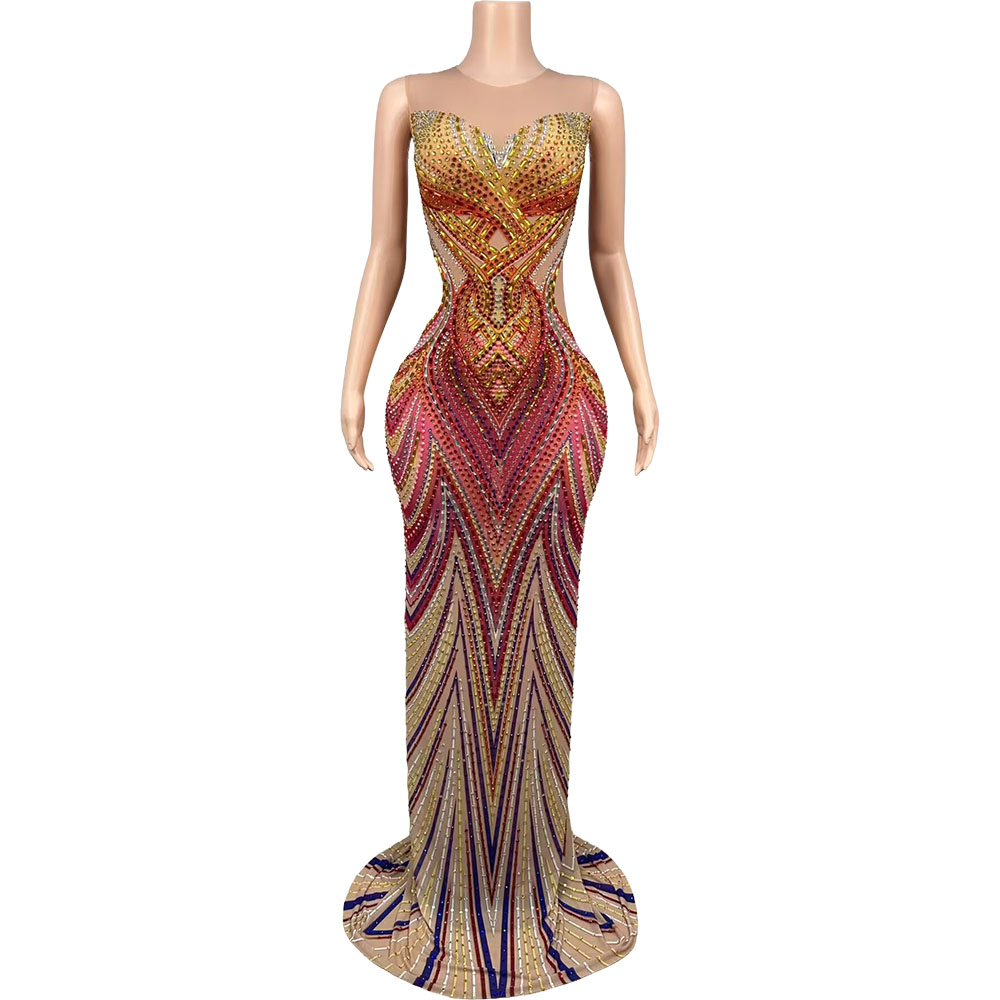 Women Sparkly Rhinestone Mesh  - Formal Gala Wear Women ulasan dan harga