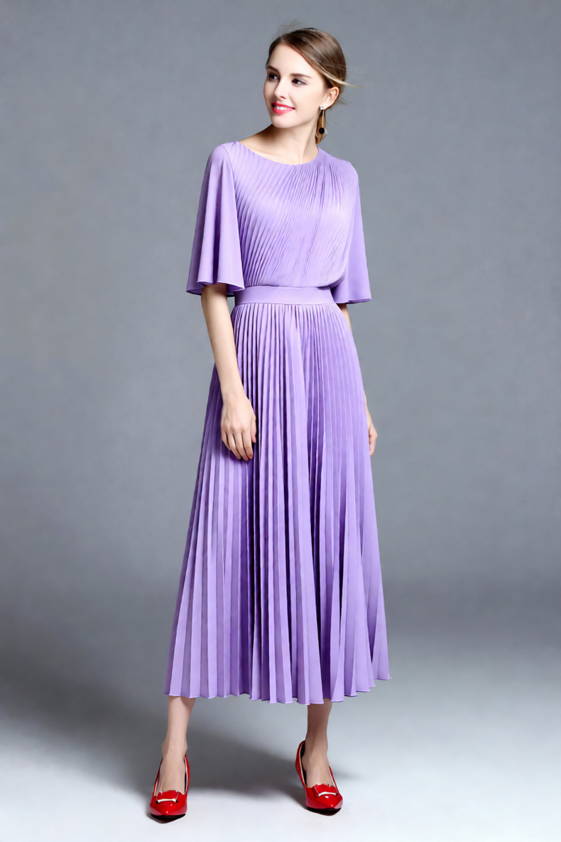 Women's Lilac Cape Sleeve Plea - Women'S Formal Wear For Wedding Guest ulasan dan harga
