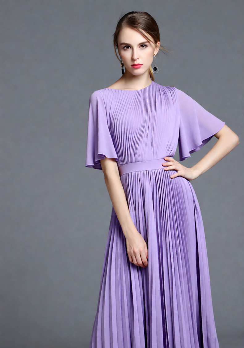 Women's Lilac Cape Sleeve Plea - Women'S Formal Wear For Wedding Guest ulasan dan harga