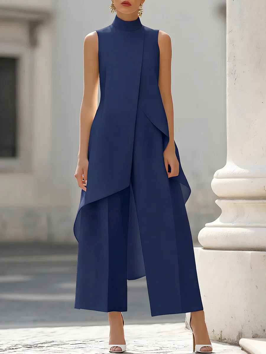 Sleeveless High Neck Asymmetri - Formal Wear Women Us ulasan dan harga