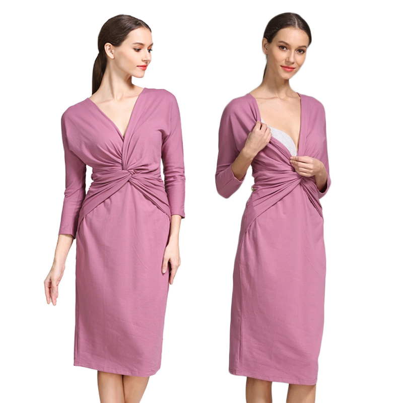 Twist Front Wrap Nursing Mater - Wrap Dress Work ulasan dan harga