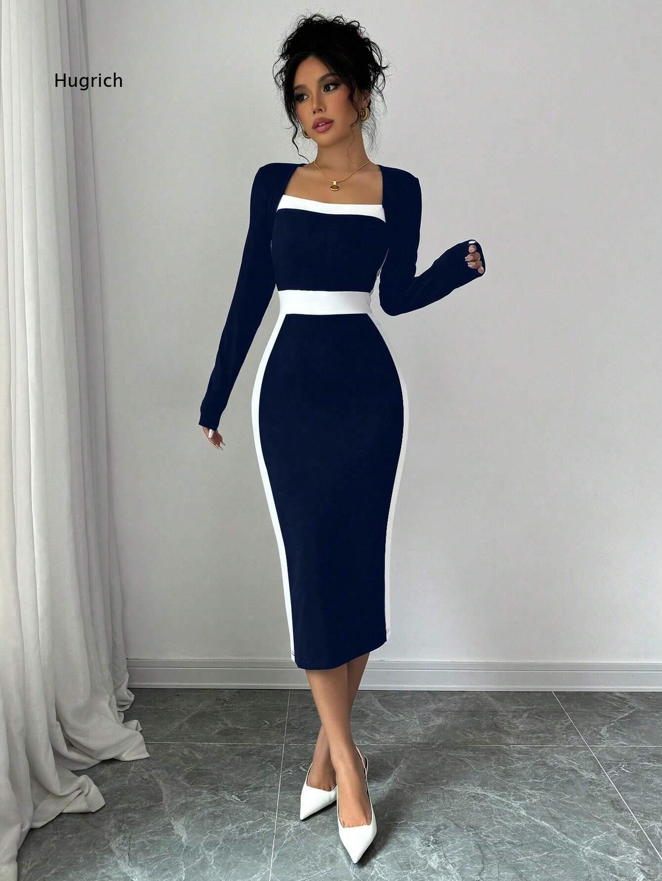 Square Neck Long Sleeve Midi B - Women Formal Event Wear ulasan dan harga