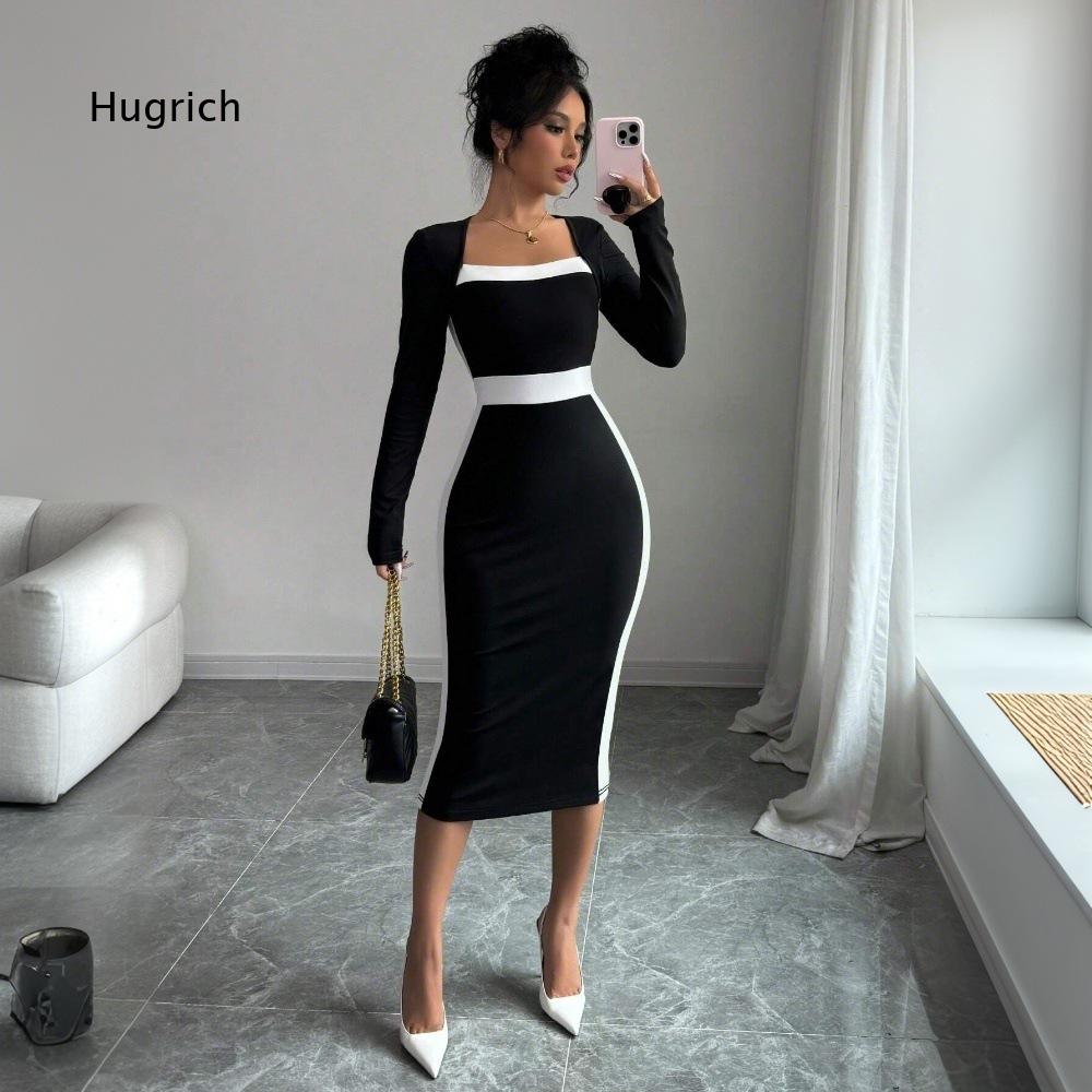 Square Neck Long Sleeve Midi B - Women Formal Event Wear ulasan dan harga