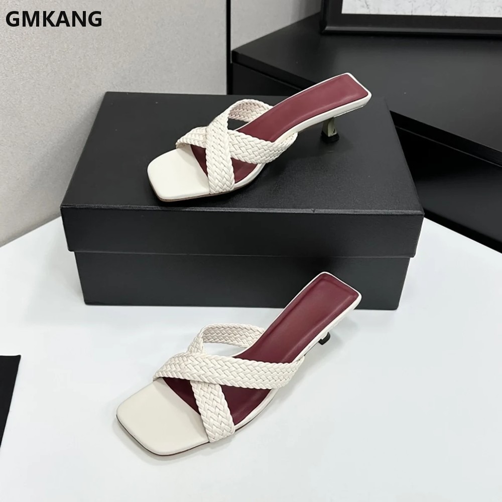 Pointed Toe Kitten Heel Slippe - Kitten Heel Women ulasan dan harga