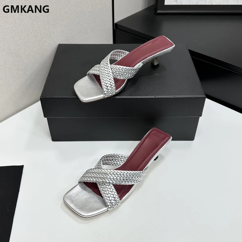 Pointed Toe Kitten Heel Slippe - Kitten Heel Women ulasan dan harga