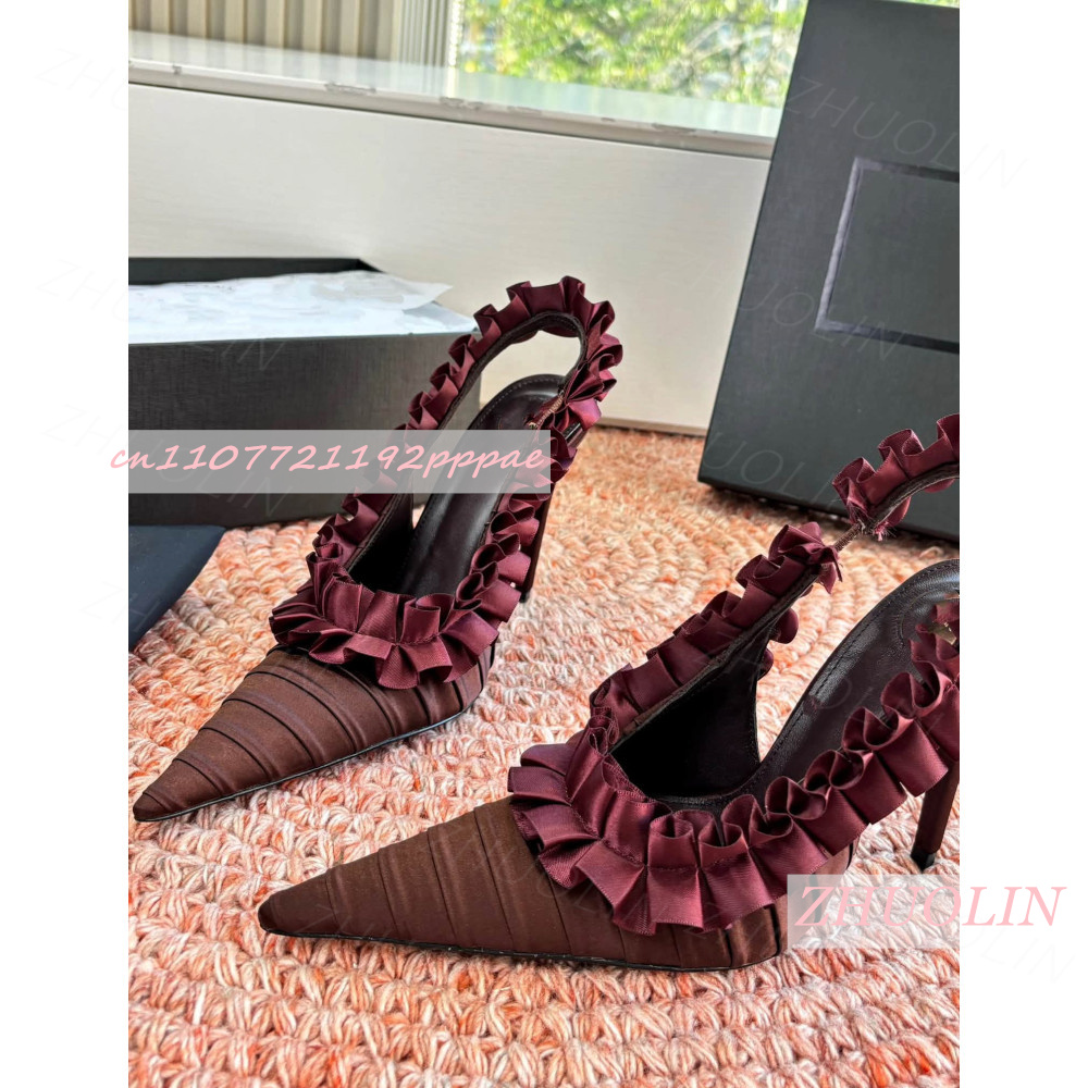 Slingback Heels Burgundy Pleat - Slingback Heel Formal ulasan dan harga